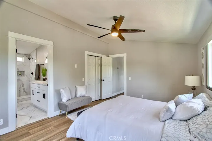 Primary bedroom with primary bathroom