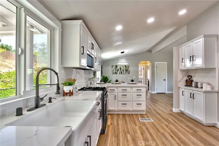 kitchen leading to dining area.