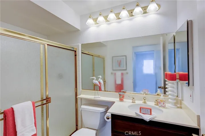 Downstairs full bath across from the bedroom or office.