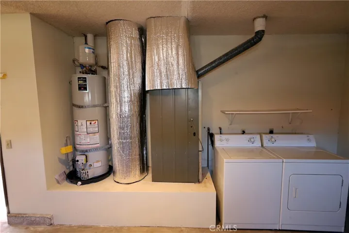 Newer water heater; washer and dryer are included.