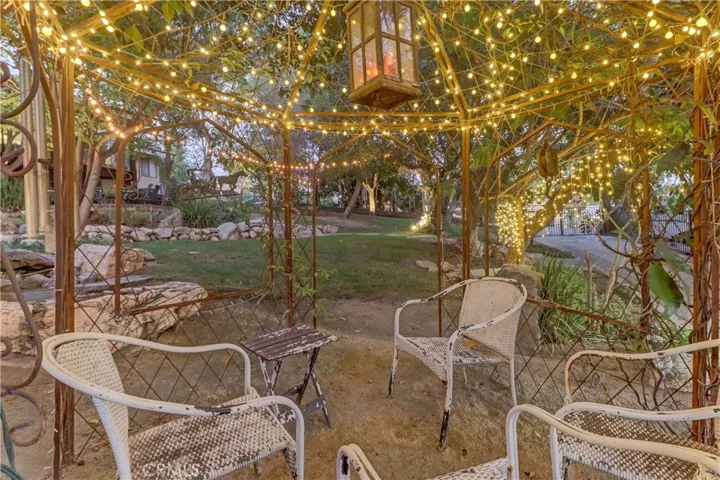Garden dining in the evening
