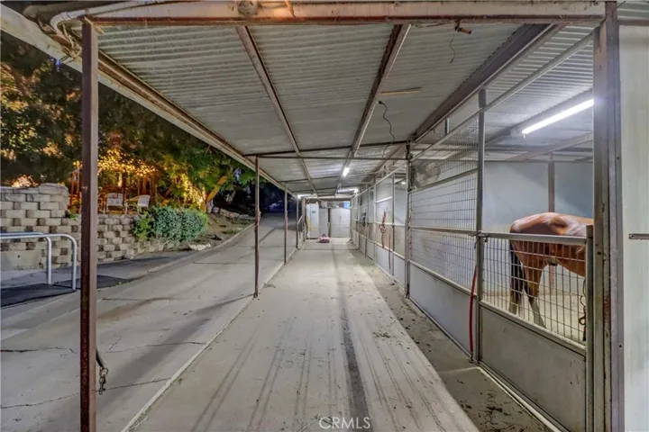 Stable looking to feed/tack room at night