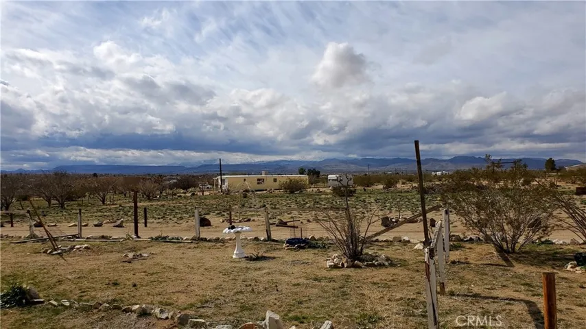 Looking west from the cabin driveway towards the mobile and San Gorgonio Mountain range.