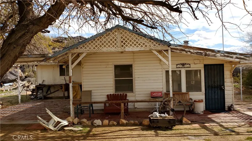Looking east at the front door of the rec. cabin.