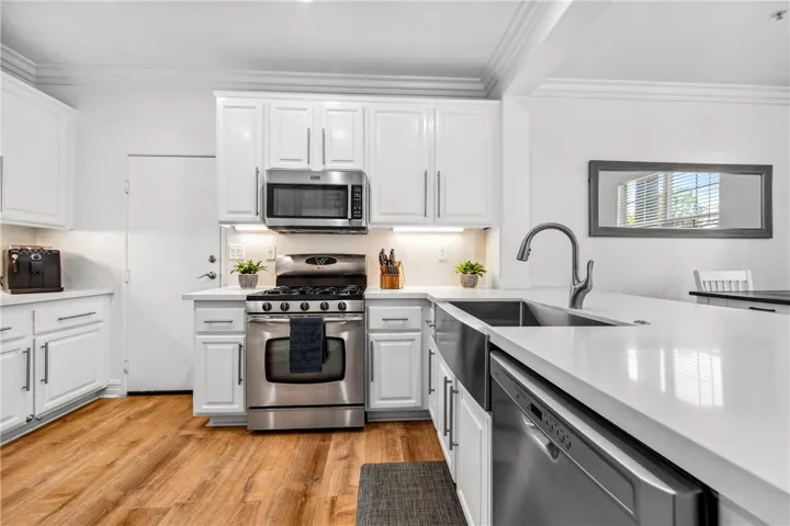 Kitchen has direct access to the garage.