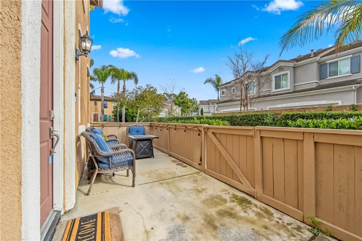 Front Patio facing greenbelt.