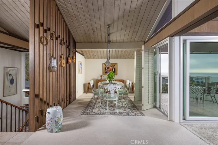 Dining adjacent to outdoor view deck