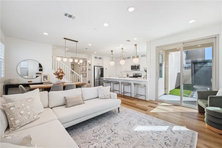 Open-concept living space with designer touches throughout
