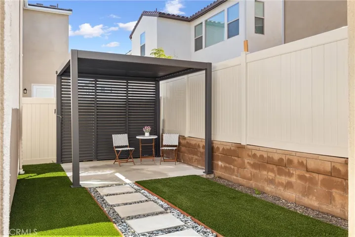 Custom Pergola and no-maintenance turf