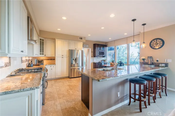 Built-in Dry Bar in the corner of the Kitchen