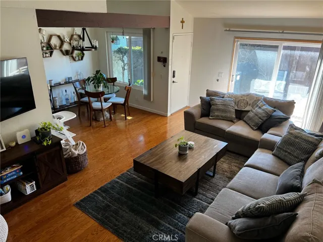Living room and dining area.