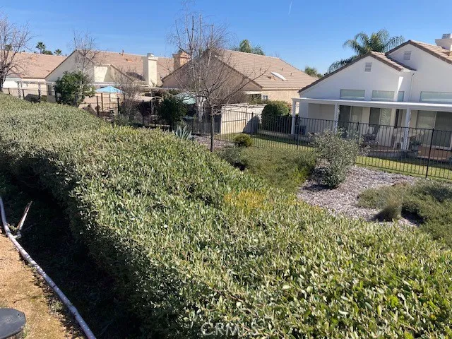 You look over this greenbelt and sit above the homes behind you.