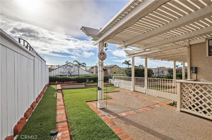 Side of the home and patio.
