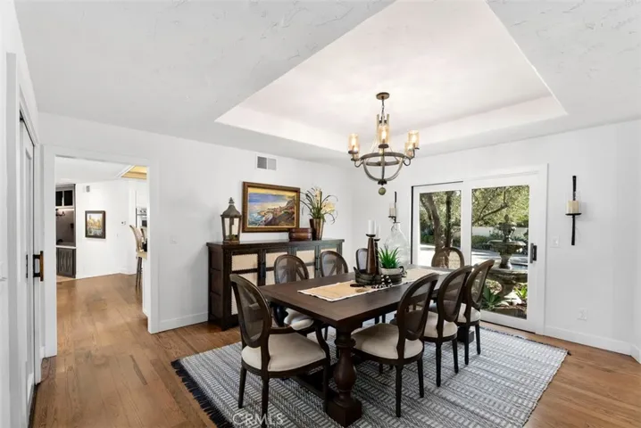 Dining Room has Access to Front Garden and Backyard Pool