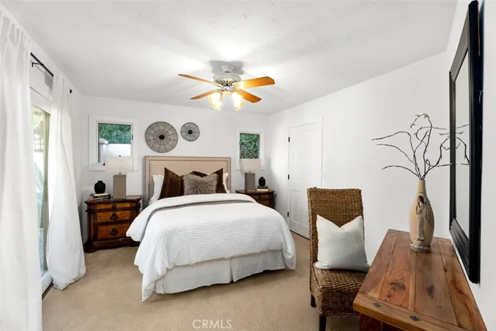Secondary Bedroom has Private Patio and Walk-in Closet