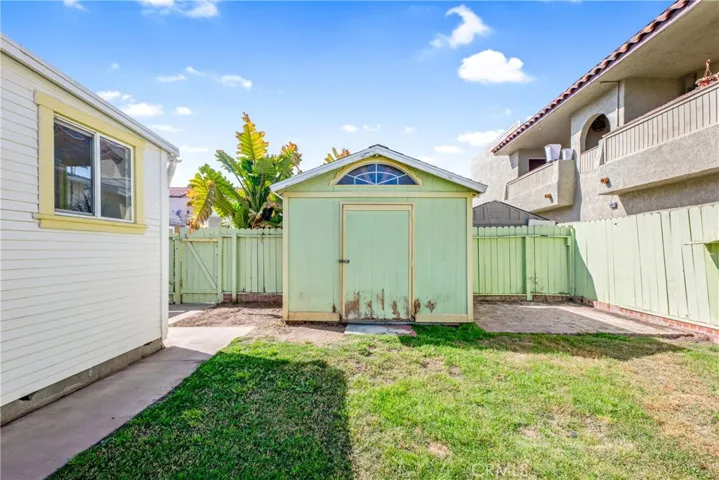 Shed in backyard