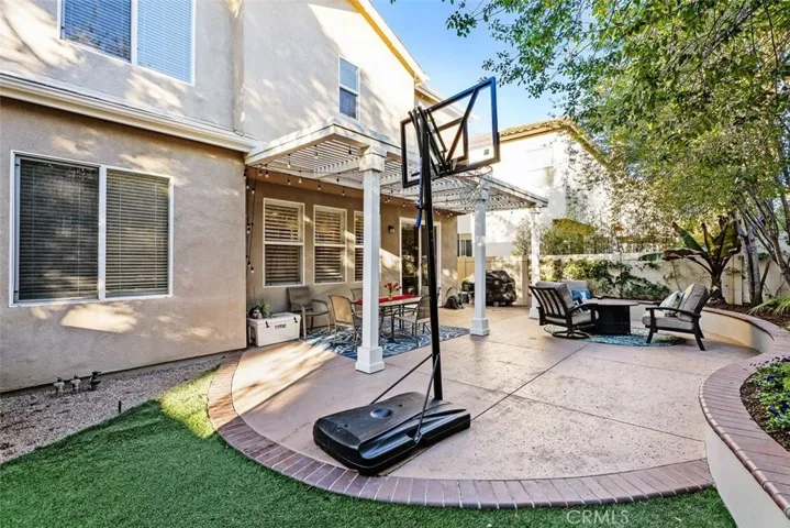 Backyard with artificial grass