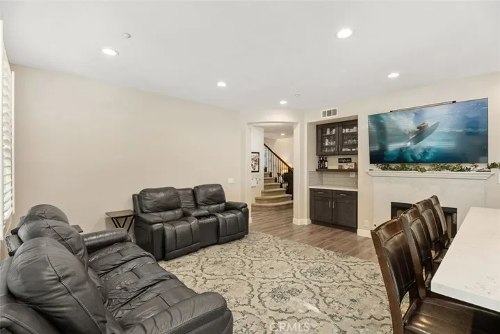 Family Room with fireplace /coffee bar