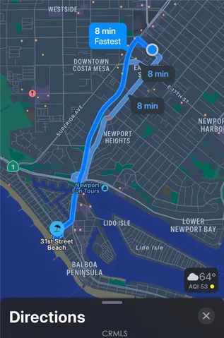 Map of Estside Costa Mesa