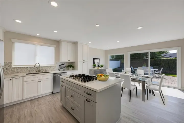 Plenty of room for a dinette set in this large eat in kitchen