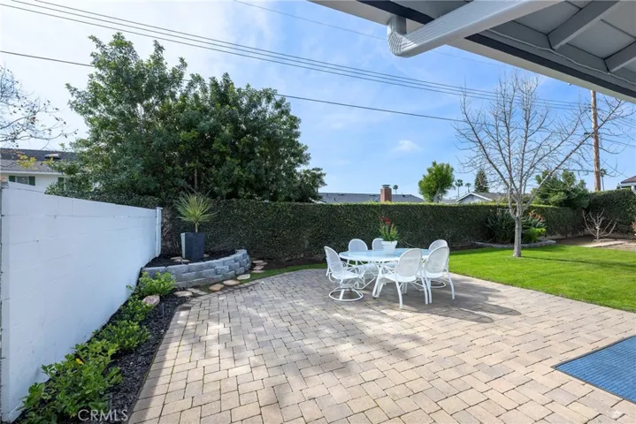 Large brick patio ready for your entertaining needs