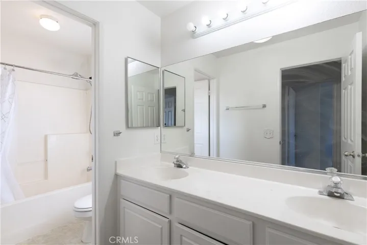 upstairs bathroom with new flooring