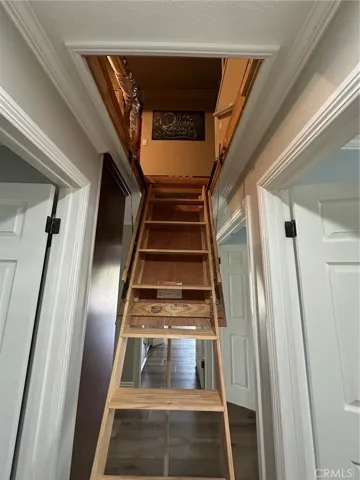 Pull down stairs to attic/play room