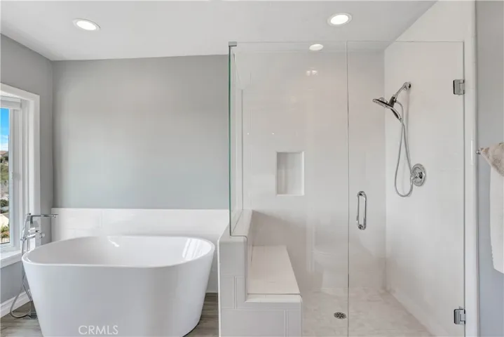 Soaker Tub and Oversized Shower with Bench.
