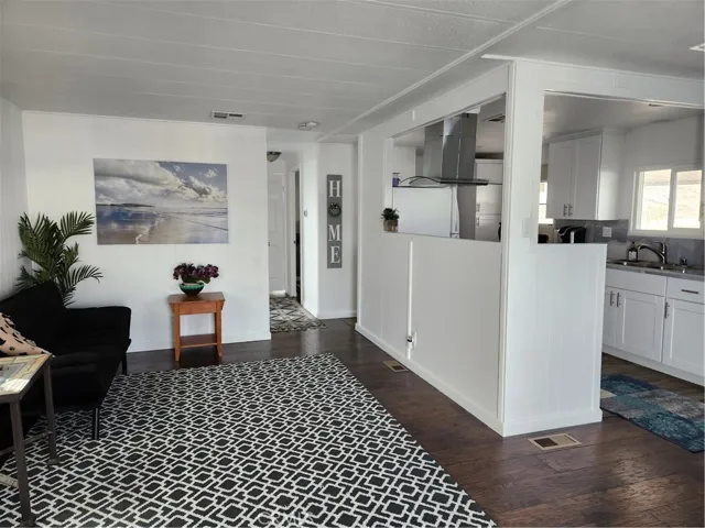 Family Room with new wood like flooring