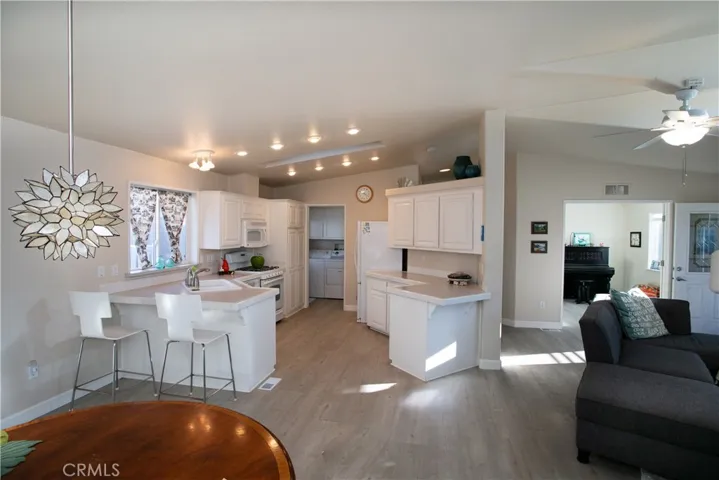kitchen and family room