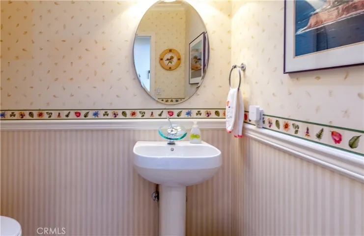 Half bath in the hallway