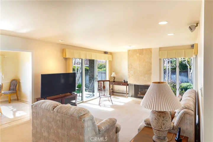 Living room with fireplace