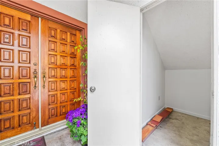 A large closet off of the front porch for Christmas decorations.