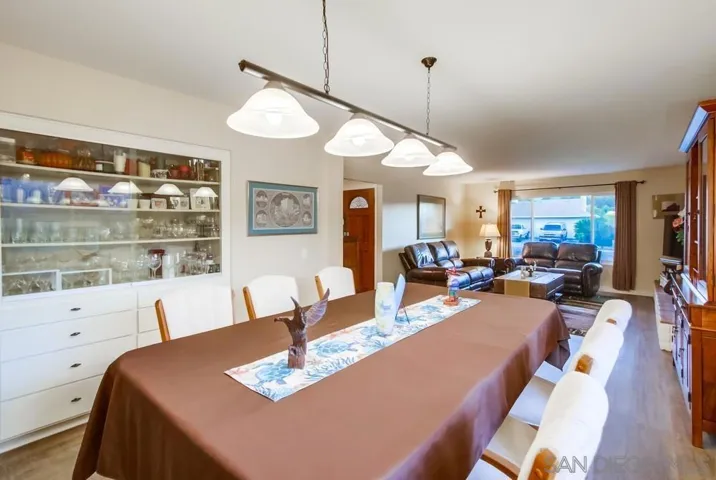 Dining area with built-in china cabinet!