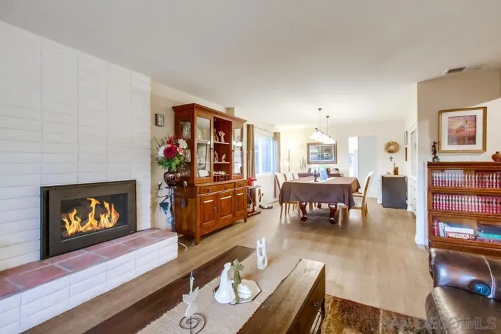 Living area flows into dining area!