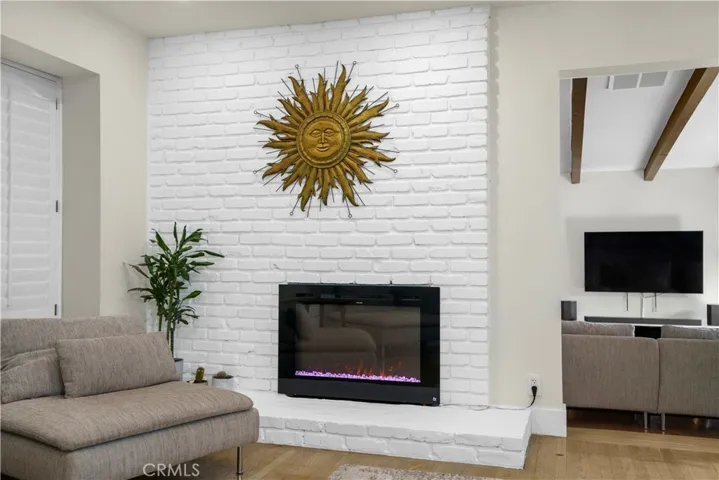 Refurbished brick fireplace