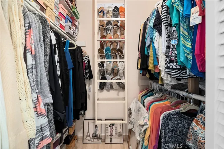 Generous storage in the master closet