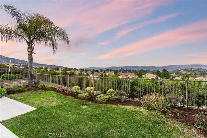 Twilight backyard view