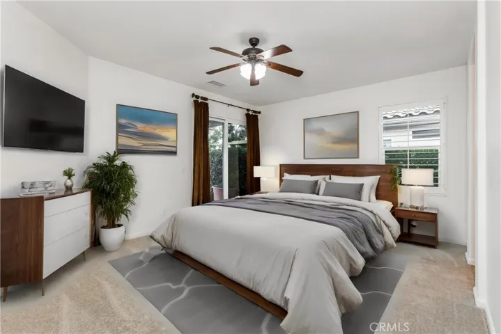 Primary bedroom, virtually staged
