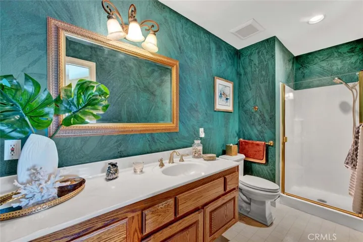 Master ensuite bathroom with upgraded vanity and a walk-in shower