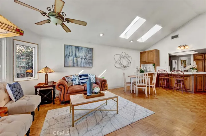 Triple pain Pella windows with interior blinds bathe this space with an
abundance of natural light.