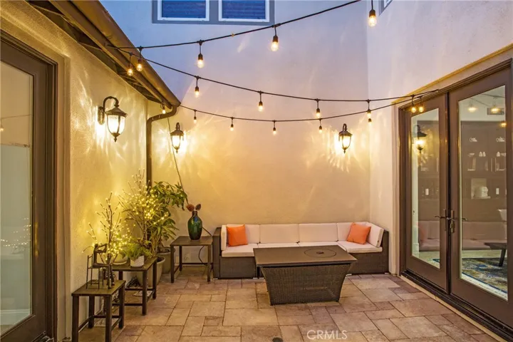 Courtyard with access to downstairs guest bedroom and dining room