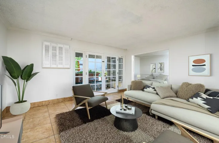 Living room prim staged