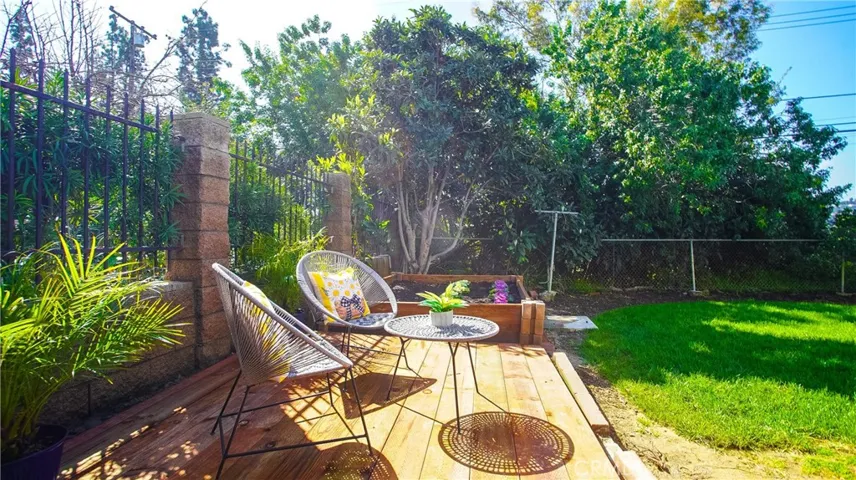 New decking and flowerbed