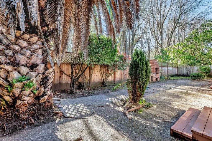 Private backyard area