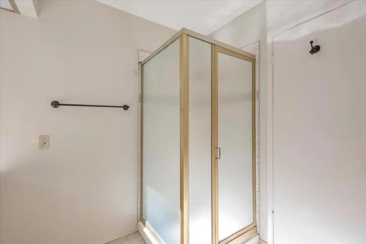 Bathroom shower in the primary bathroom