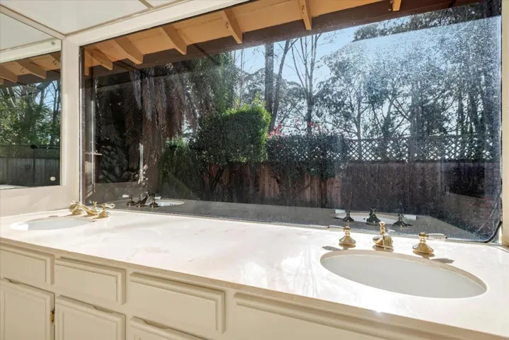 Double sinks at the vanity area in the primary bathroom