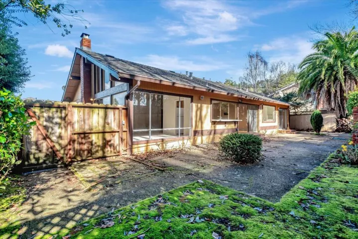 Expansive backyard patio area