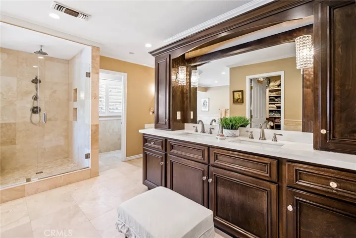 Spacious glass shower