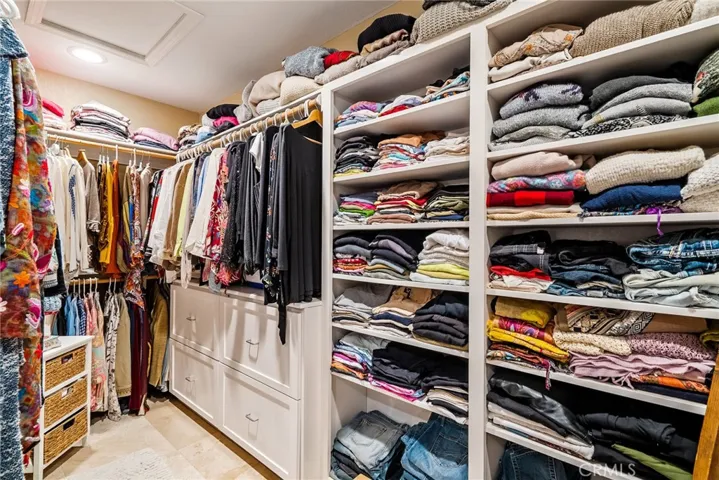 Custom cabinetry in walk in closet